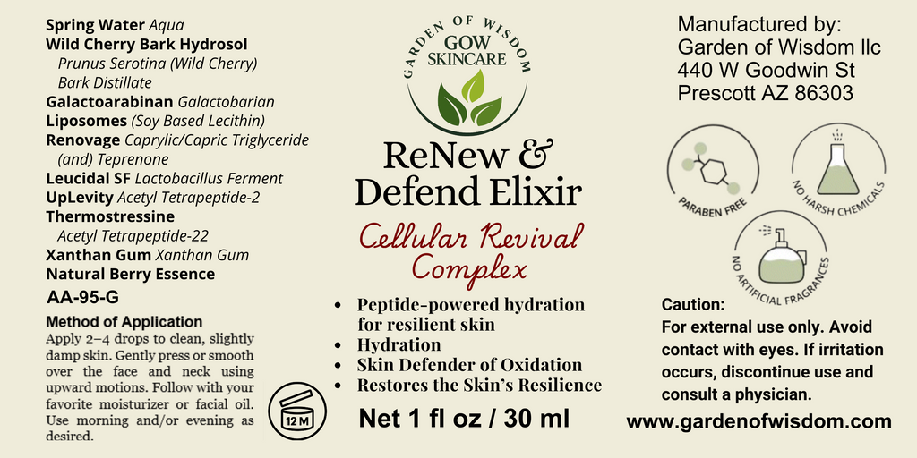 ReNew & Defend Elixir - Cellular Revival Complex | Garden Of