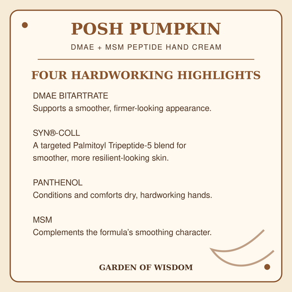 DMAE + MSM Peptide Hand Cream – Posh Pumpkin or Barrelhouse Cider