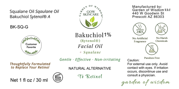 Bakuchiol 1% (Sytenol® A) Facial Oil w/ Squalane