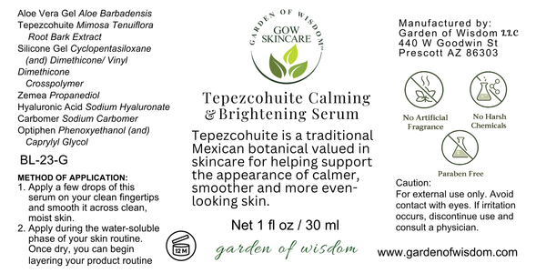 Tepezcohuite Calming & Brightening Serum