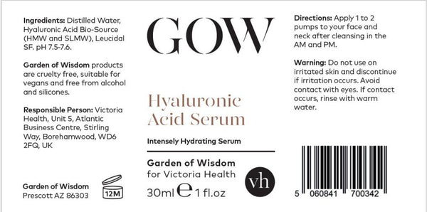 Hyaluronic Acid Serum - Vegetarian - Victoria Health by Garden of Wisdom (1 ounce)