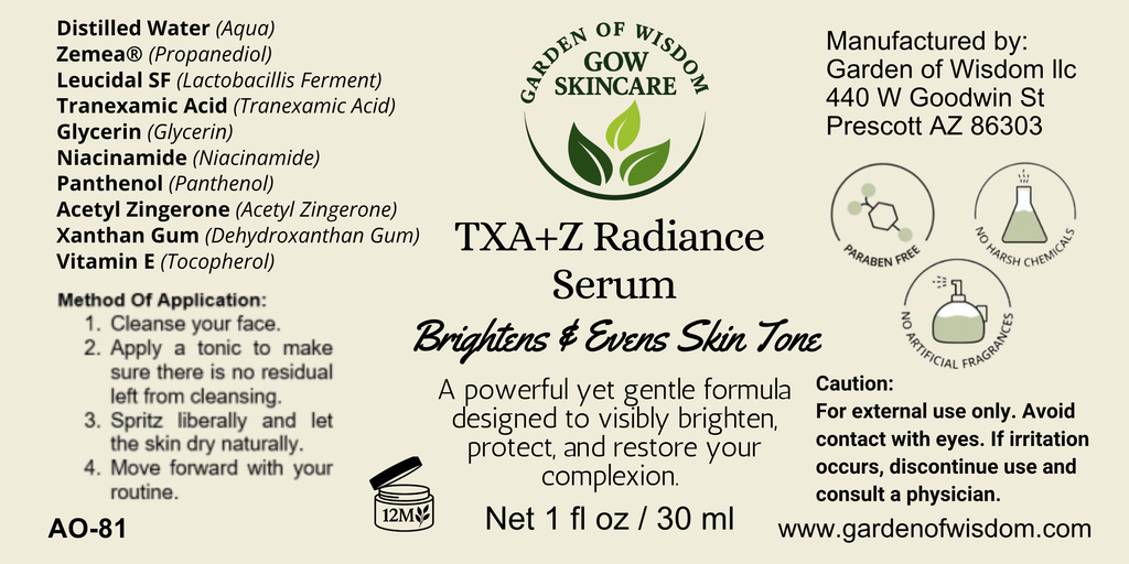 TXA+Z Radiance Serum – Tranexamic Acid & Acetyl Zingerone Brightening ...