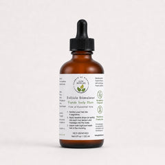 Garden of Wisdom Follicle Stimulator Peptide Scalp Elixir in a 4-ounce amber glass dropper bottle